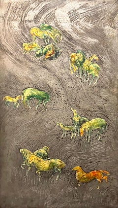 Philip and Kelvin LaVerne Silvered Panel with Horse Motif