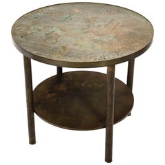 Philip and Kelvin LaVerne Special Ordered "Tao" Shelf Table, Signed and Labelled
