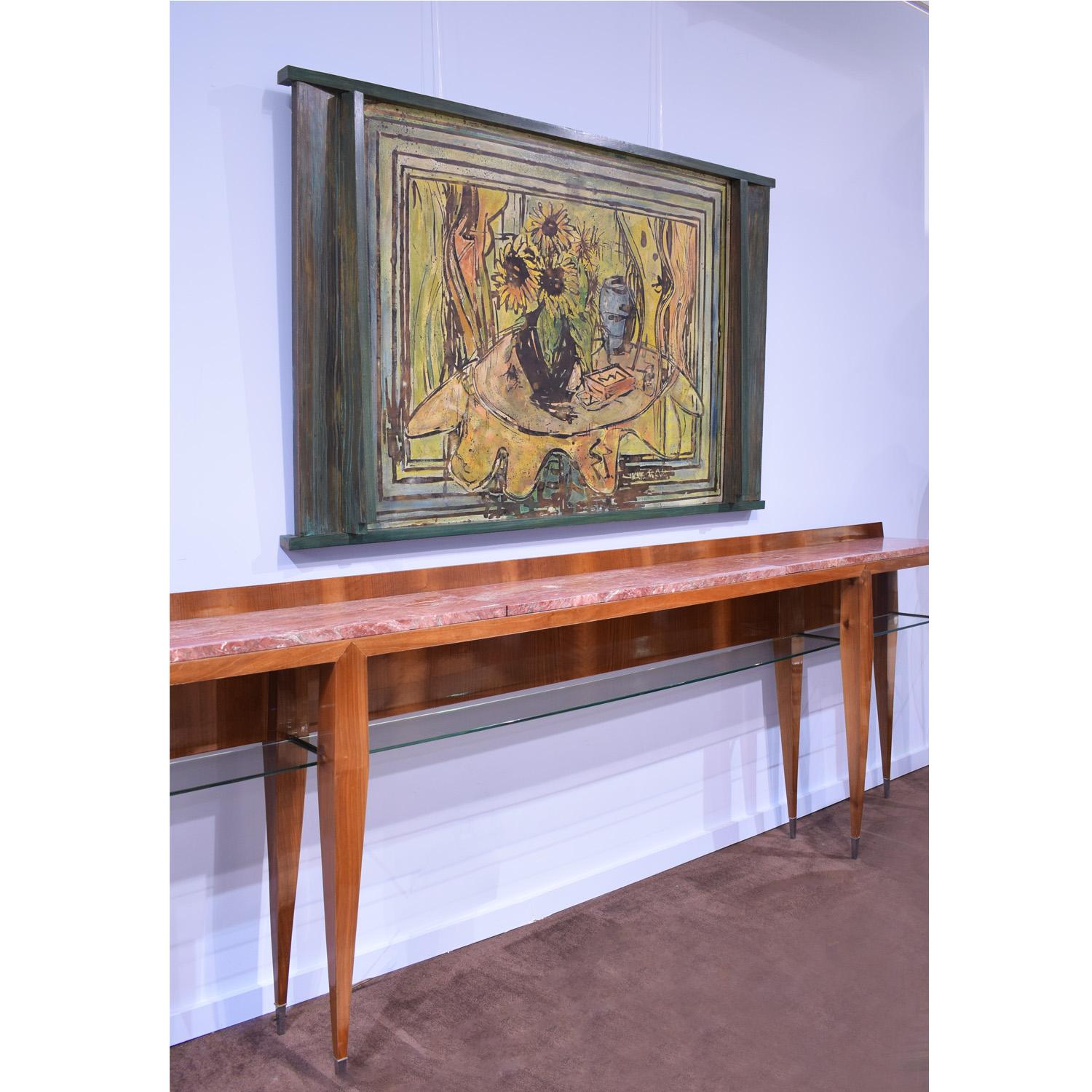 Philip and Kelvin LaVerne Still Life with Sunflowers on Bronze 1960s 'Signed' In Excellent Condition In New York, NY