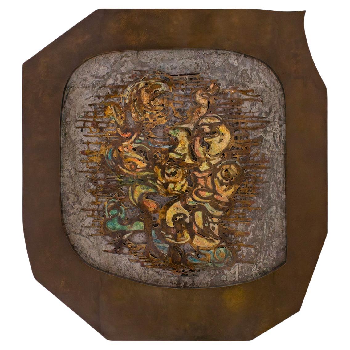 Philip and Kelvin LaVerne Stunning Abstract Collage "Dialogue" 1960s (Firmato) in vendita