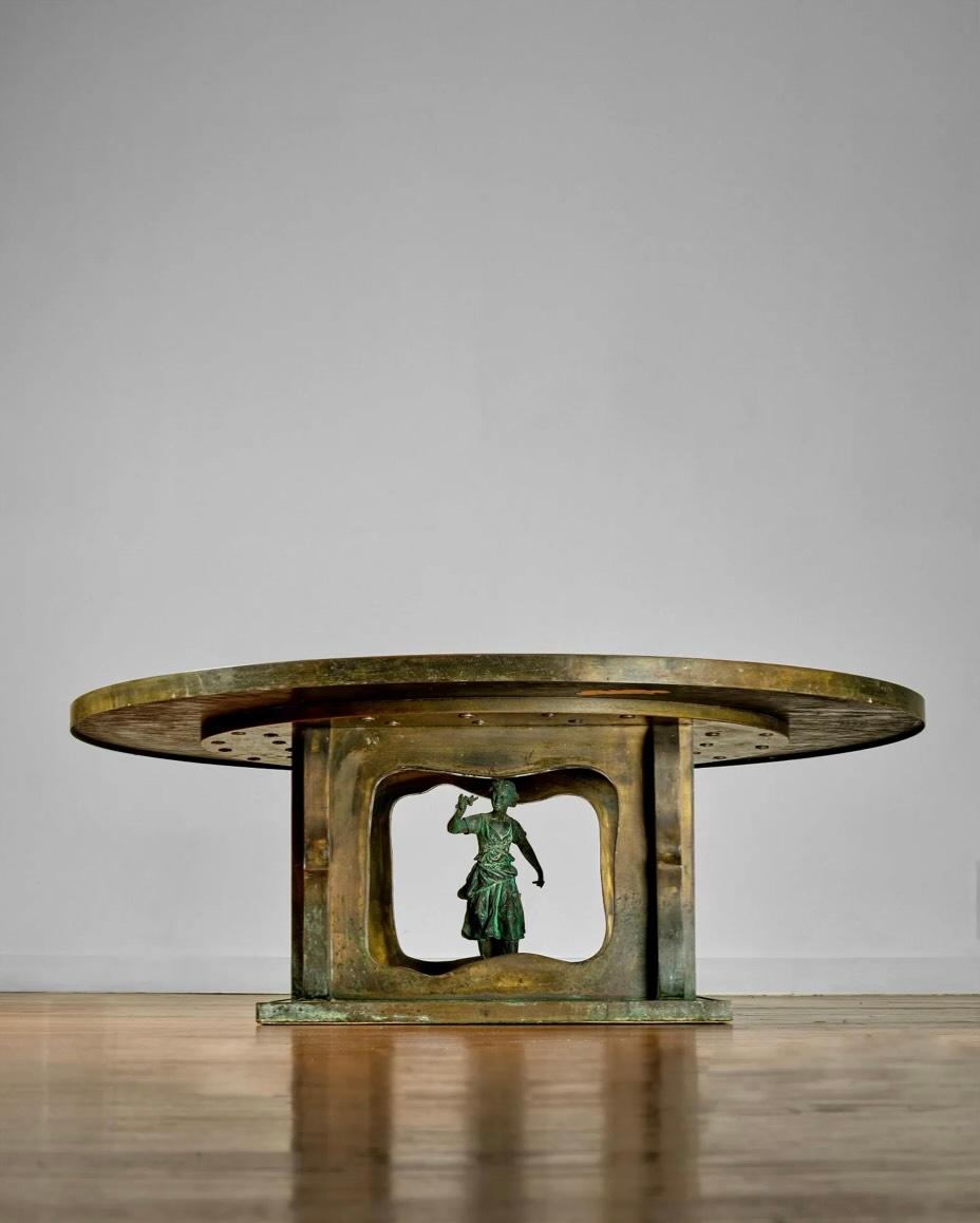 Unique 'Troy Zodiac' coffee table by the dynamic father/son duo of Philip and Kelvin LaVerne. 

This example by the Lavernes is a very rare and important piece in their Oeuvre. It's actually so rare that this is only one we've ever come across and