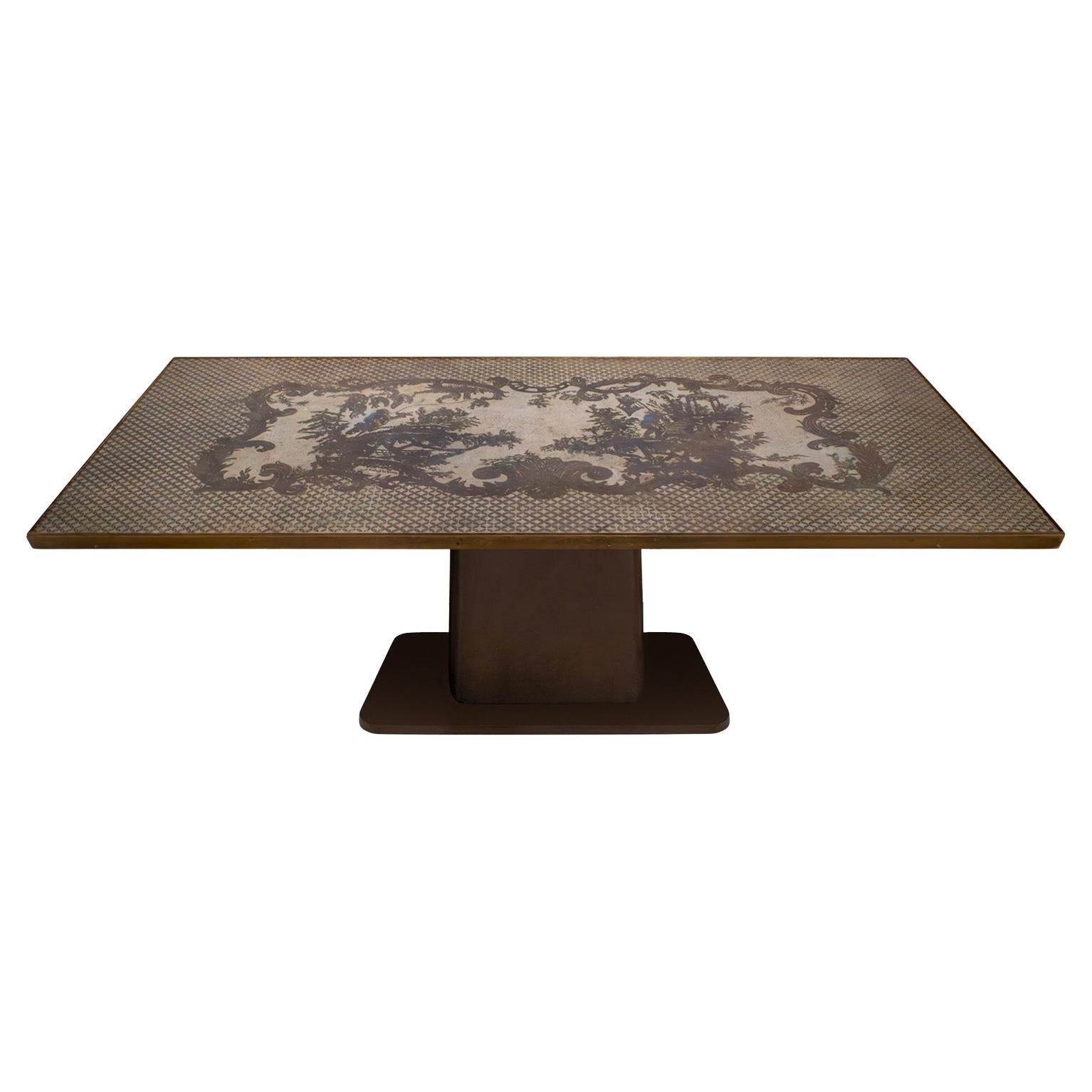 Philip and Kelvin LaVerne Unique "Chinois Table" 1960s (Signé)