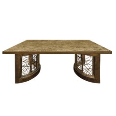 Philip and Kelvin LaVerne Unique "Etruscan Spiral Extension Dining Table", 1960s