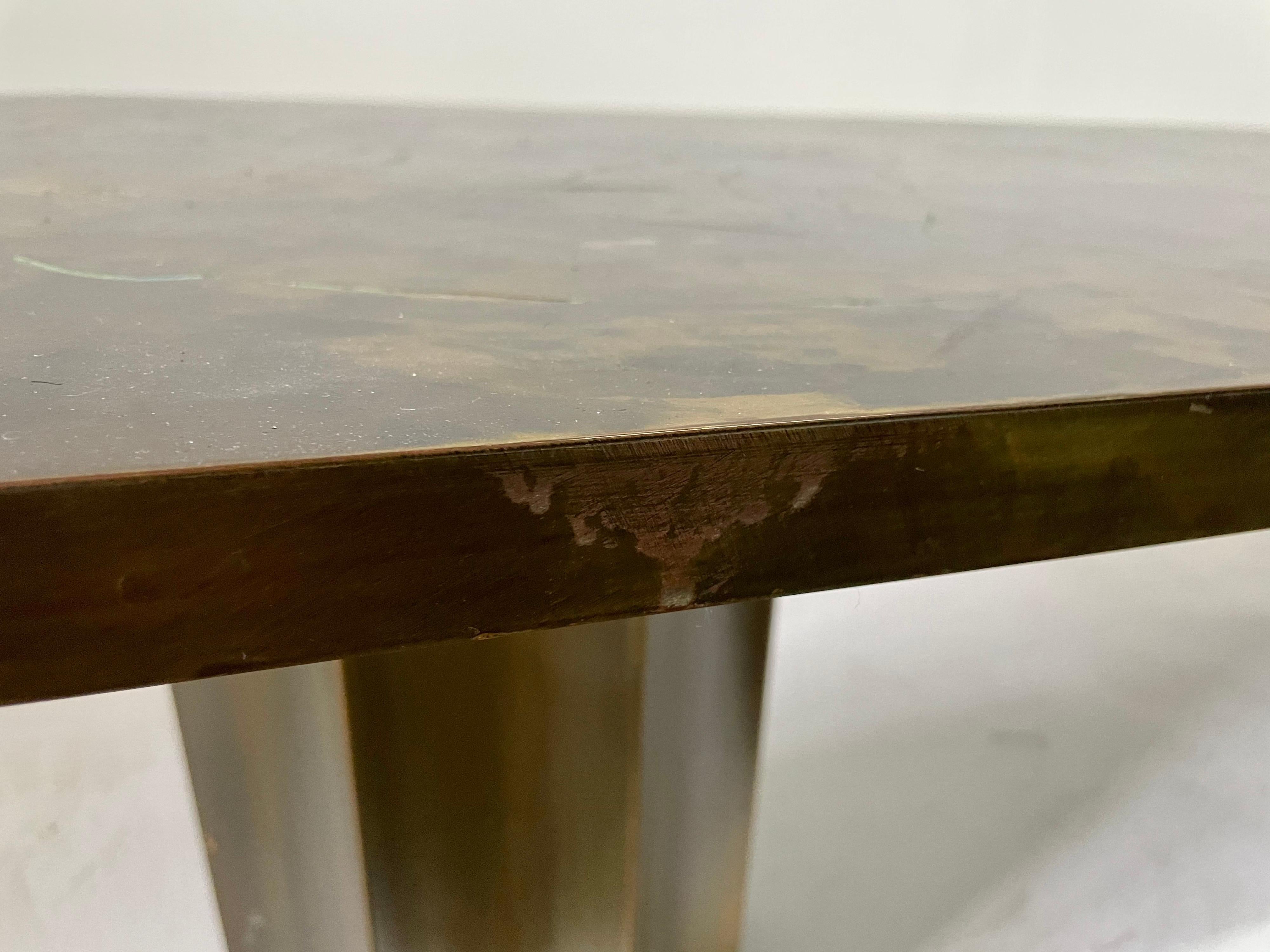 Philip and Kelvin LaVerne Vintage Etched Bronze Coffee Table 11