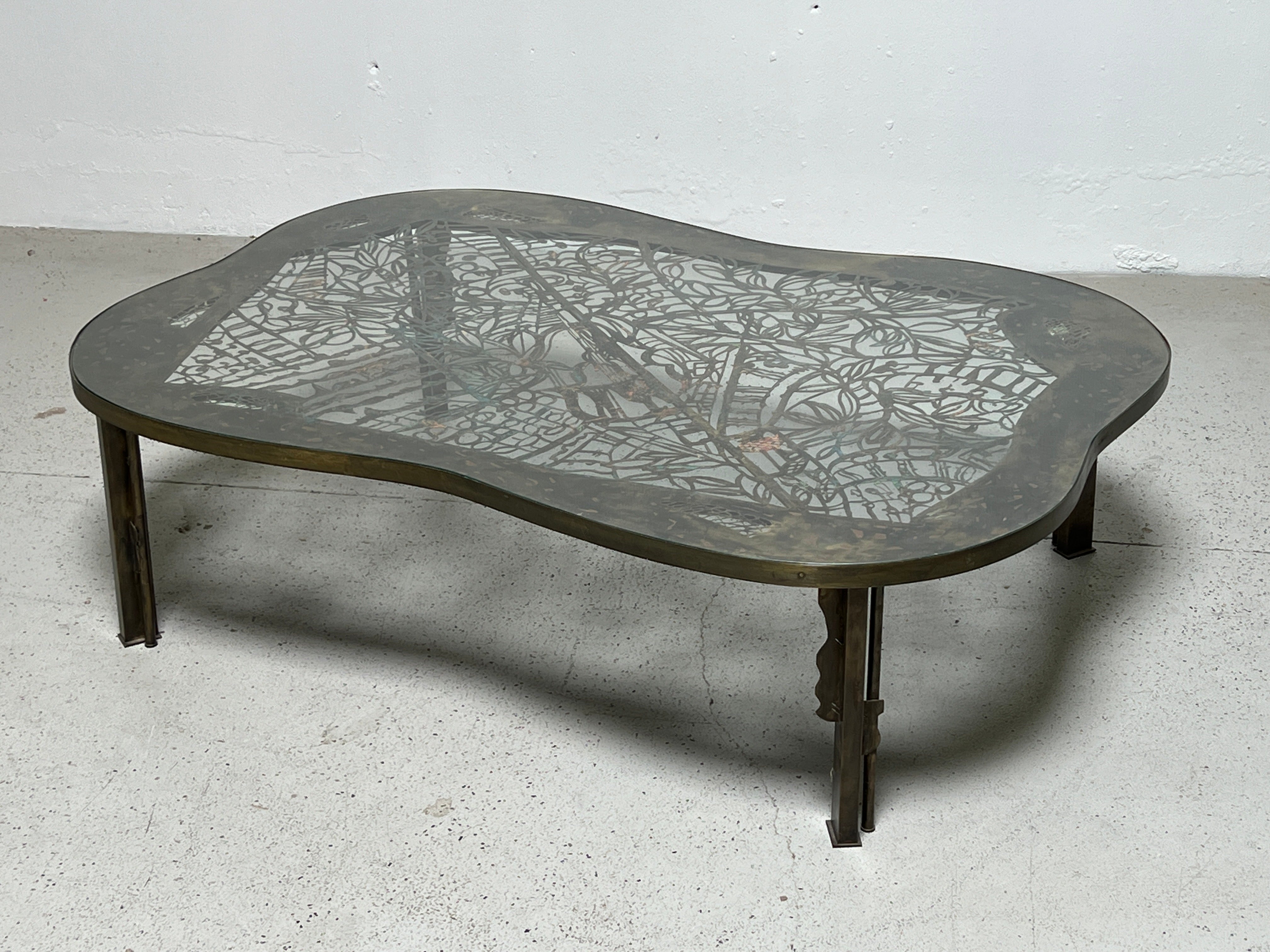 A large and masterful Violau coffee table by Philip and Kelvin Laverne.
