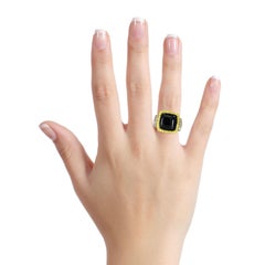 Philip Andre 18 Karat Yellow White Gold Onyx Diamond Ring