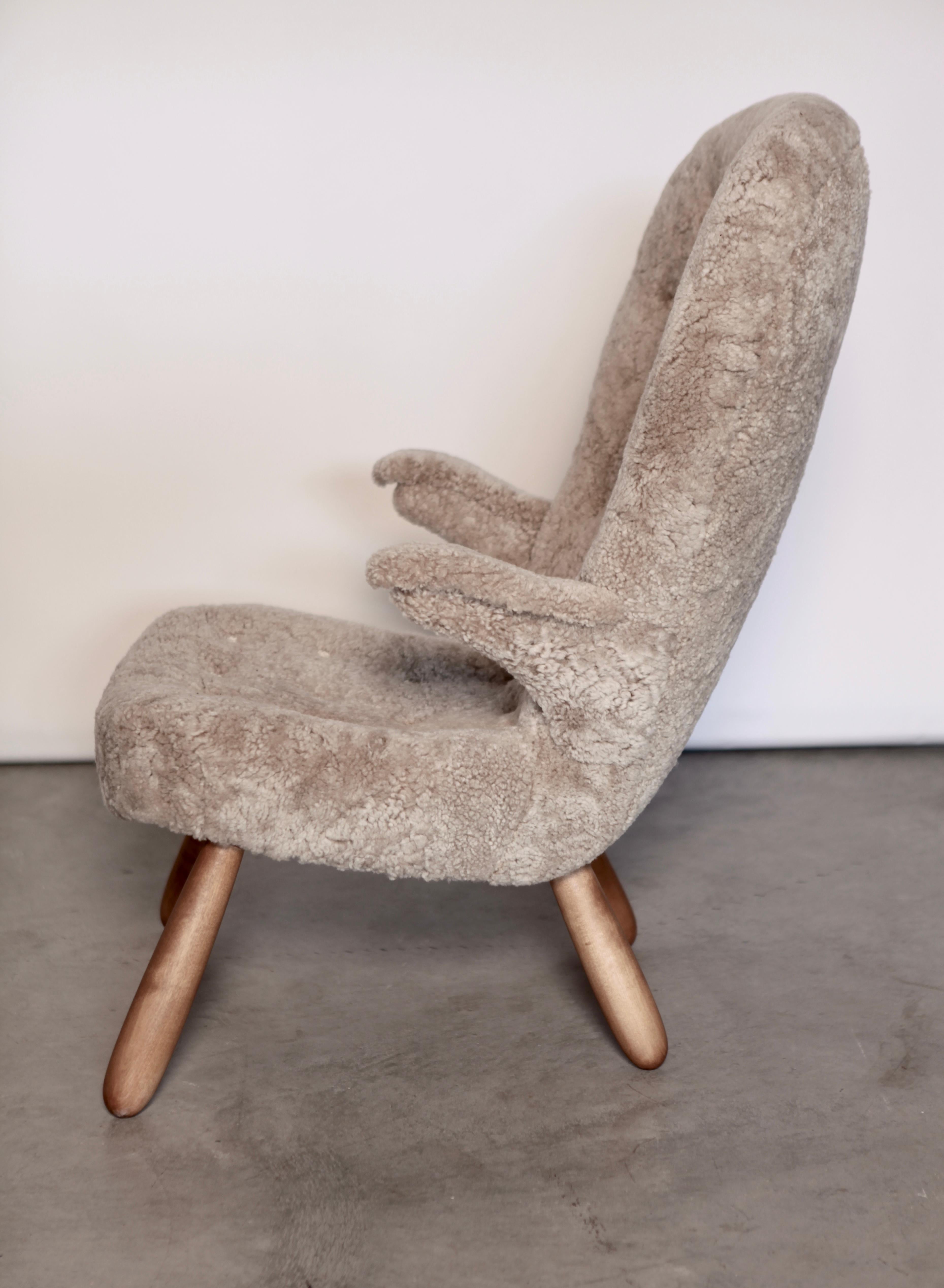Swedish Philip Arctander, a Rare High Back 'Clam' Lounge Chair, Sweden, 1940s