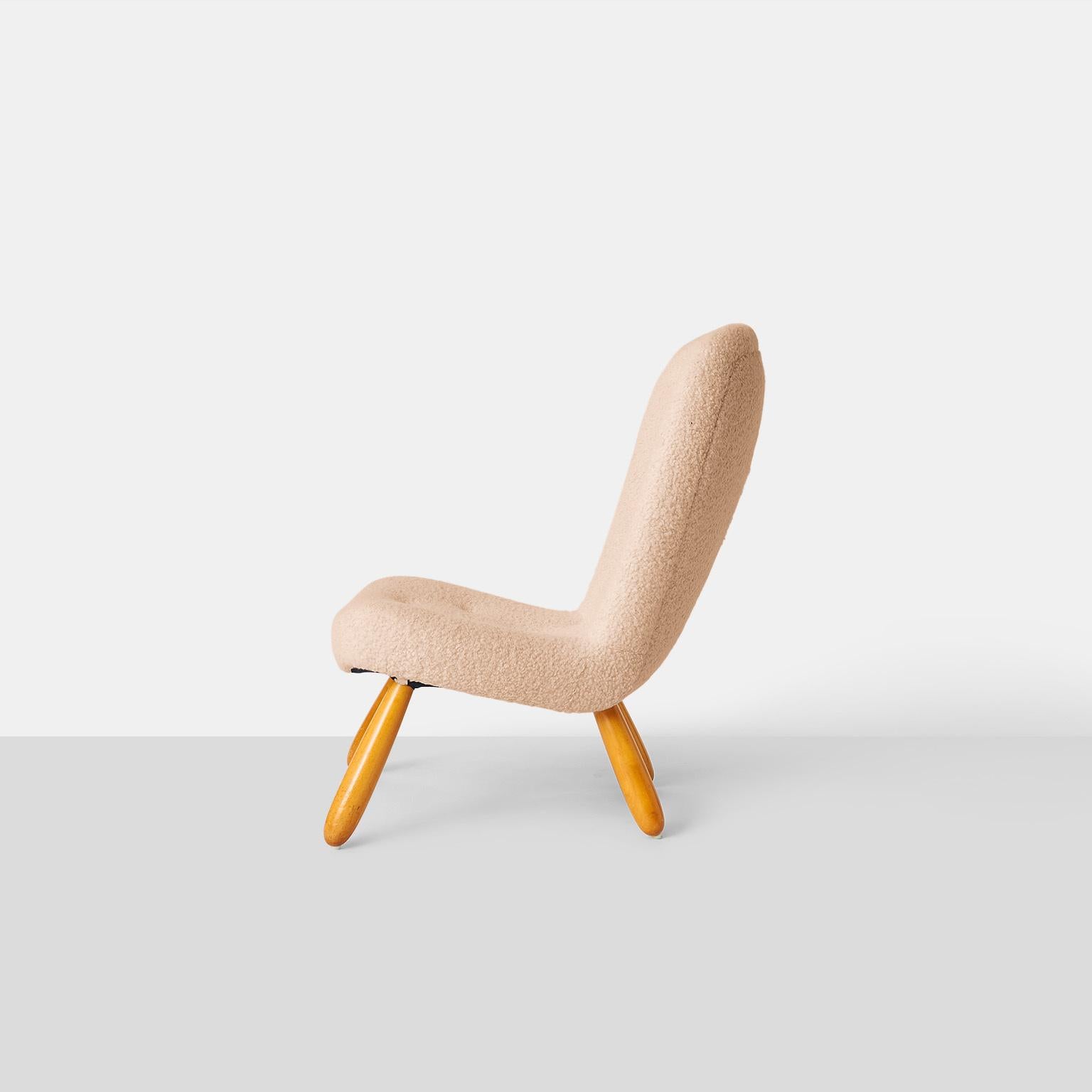 Scandinavian Modern Philip Arctander Armless Clam Chair