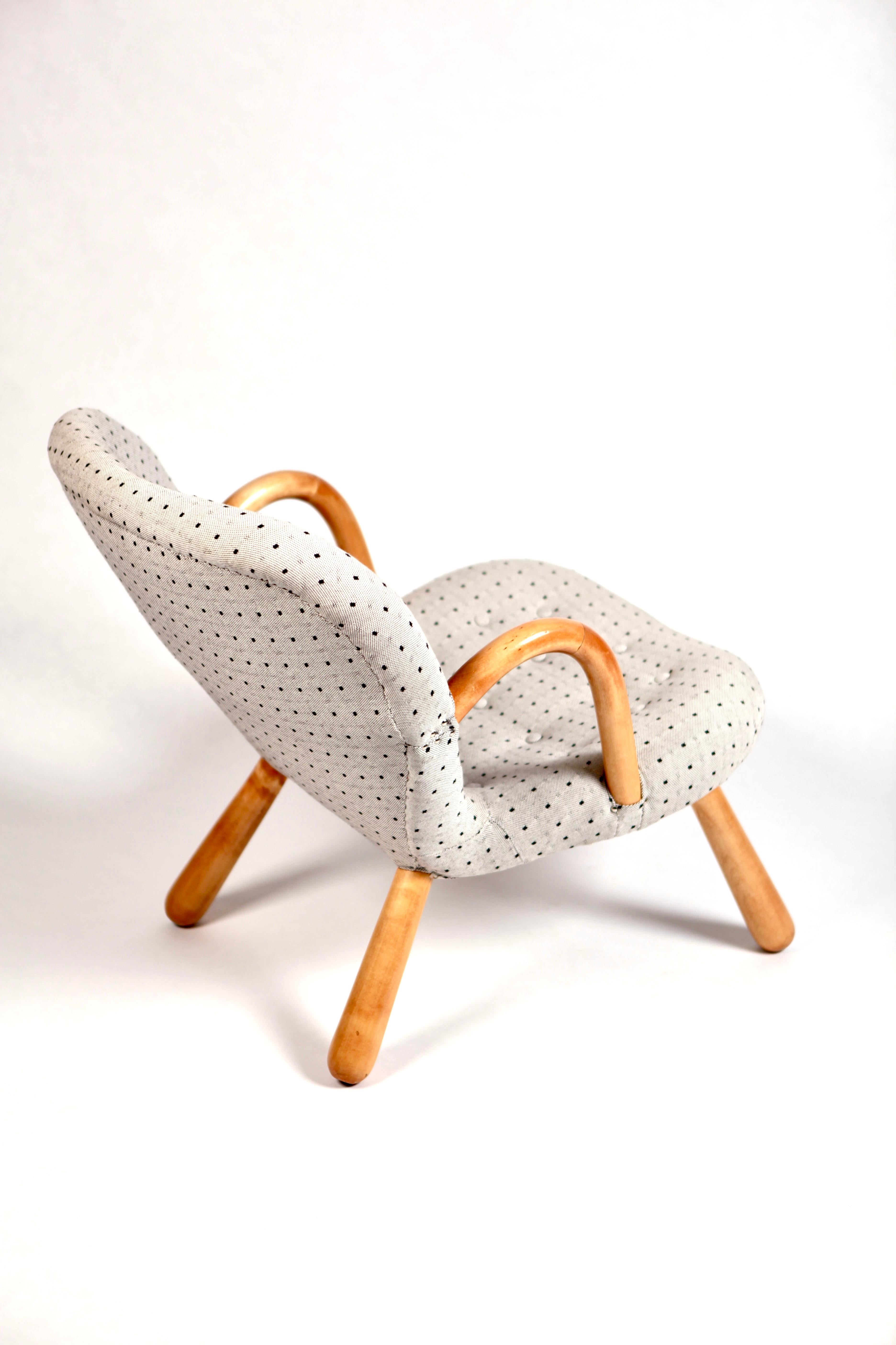 Scandinavian Modern Philip Arctander Clam Chair by Nordisk Stål  Denmark, 1940s