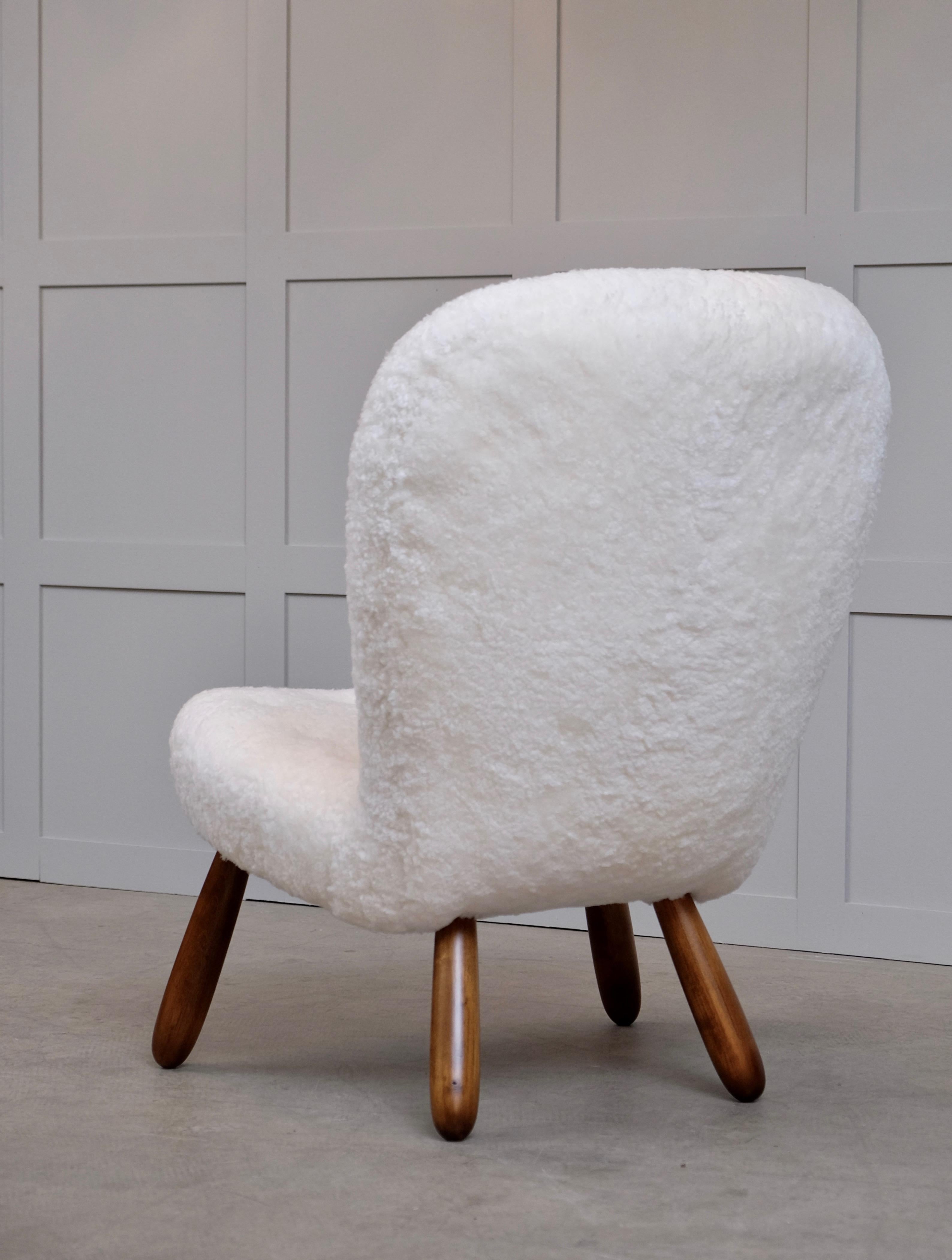 Scandinave moderne Arnold Madsen 'Clam Chair' produit par Madsen & Schubell, 1950s en vente