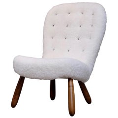 Philip Arctander Clam Chair by Nordisk Stål & Møbel Central in Denmark, 1940s