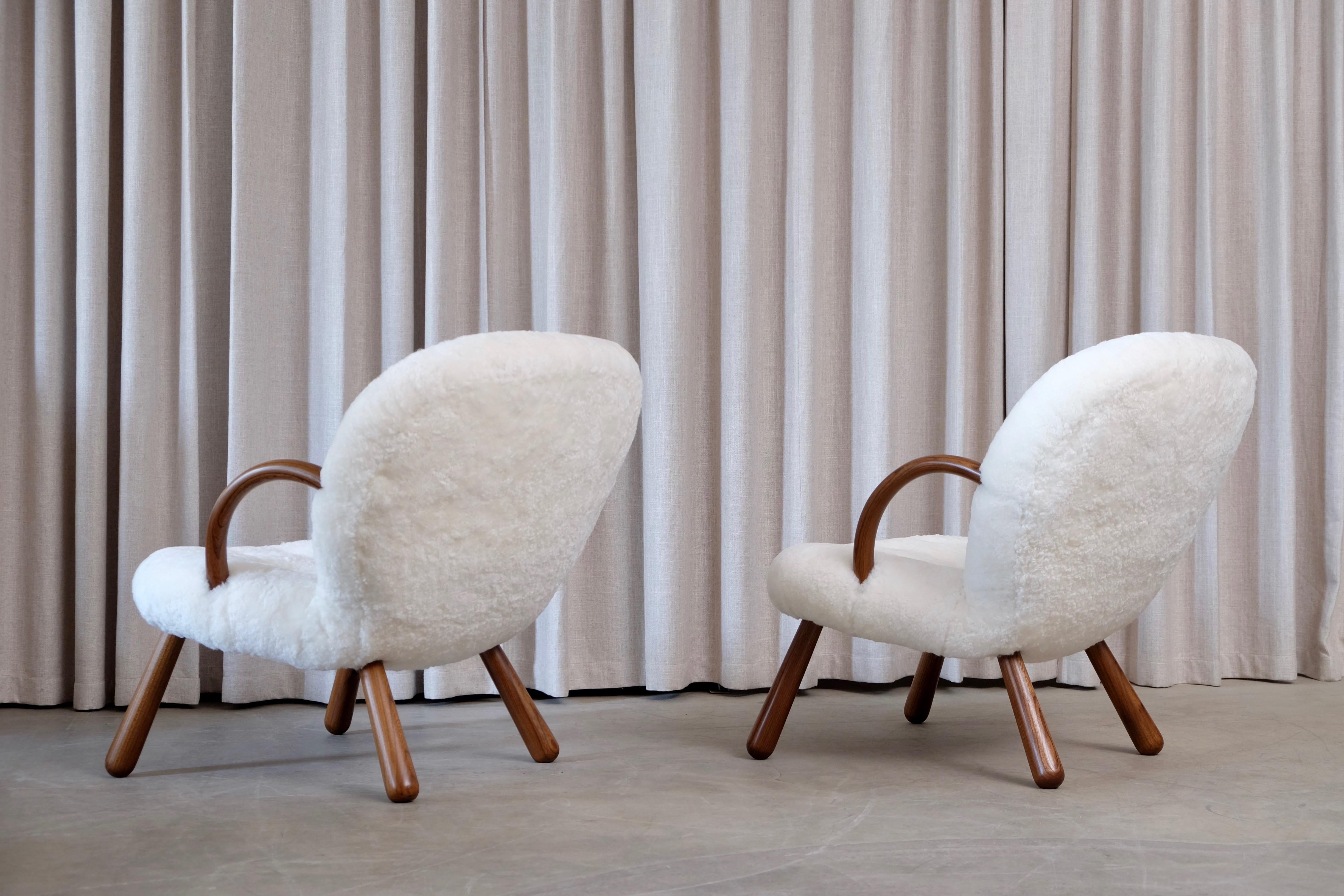 Philip Arctander Clam Chairs by Nordisk Stål & Møbel Central in Denmark, 1940s 3