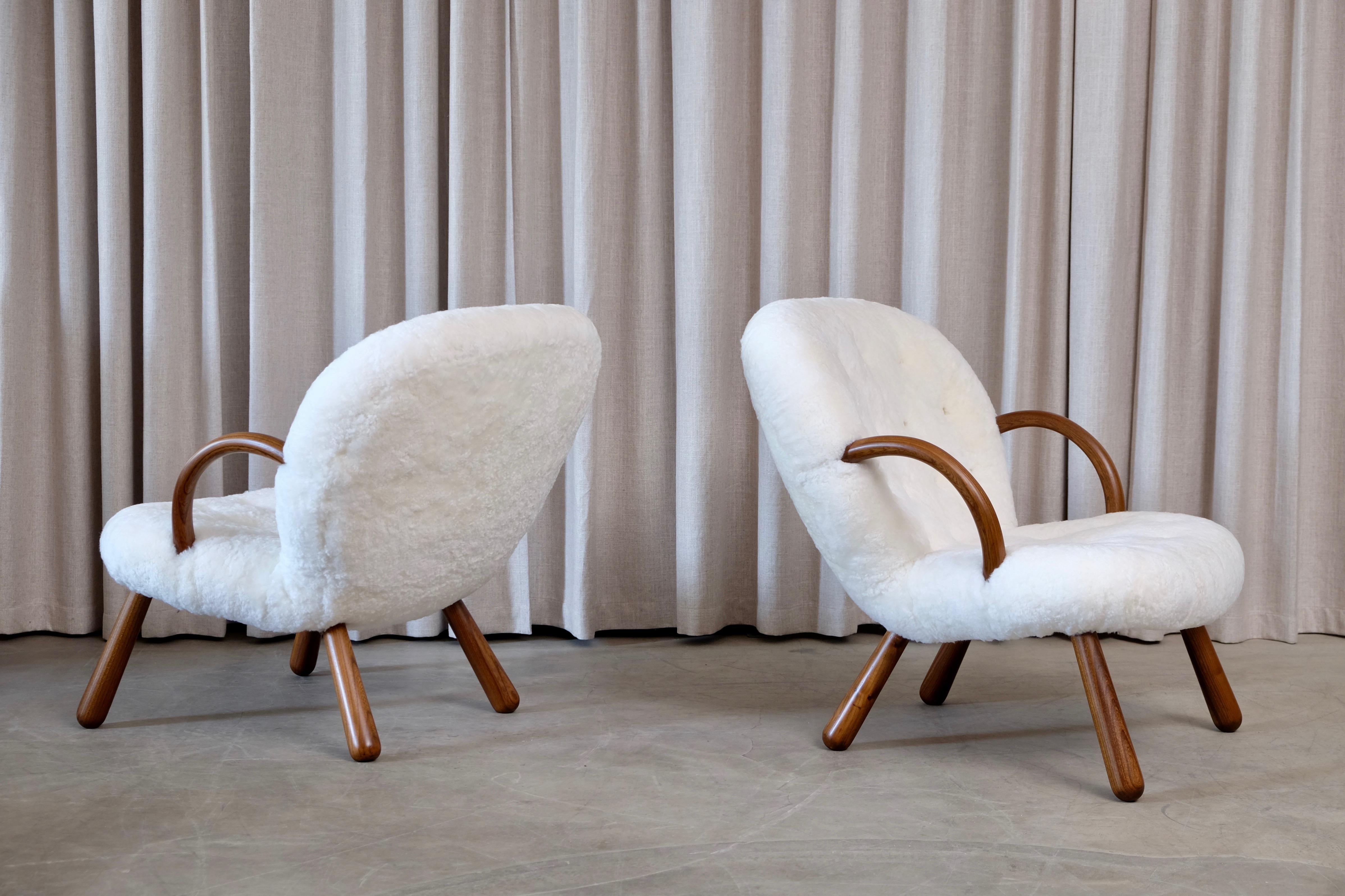 Philip Arctander Clam Chairs by Nordisk Stål & Møbel Central in Denmark, 1940s 5