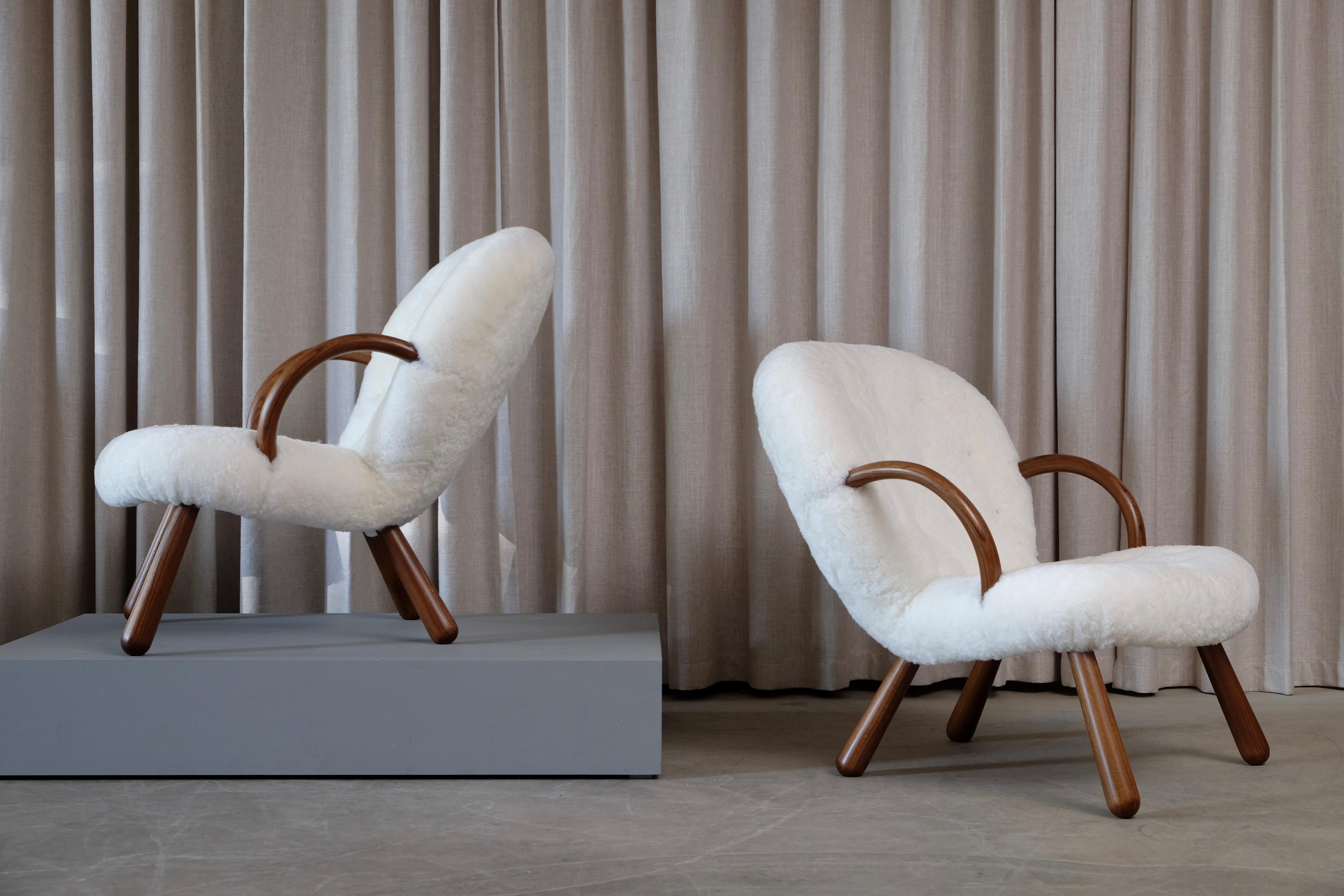 Philip Arctander Clam Chairs by Nordisk Stål & Møbel Central in Denmark, 1940s 9