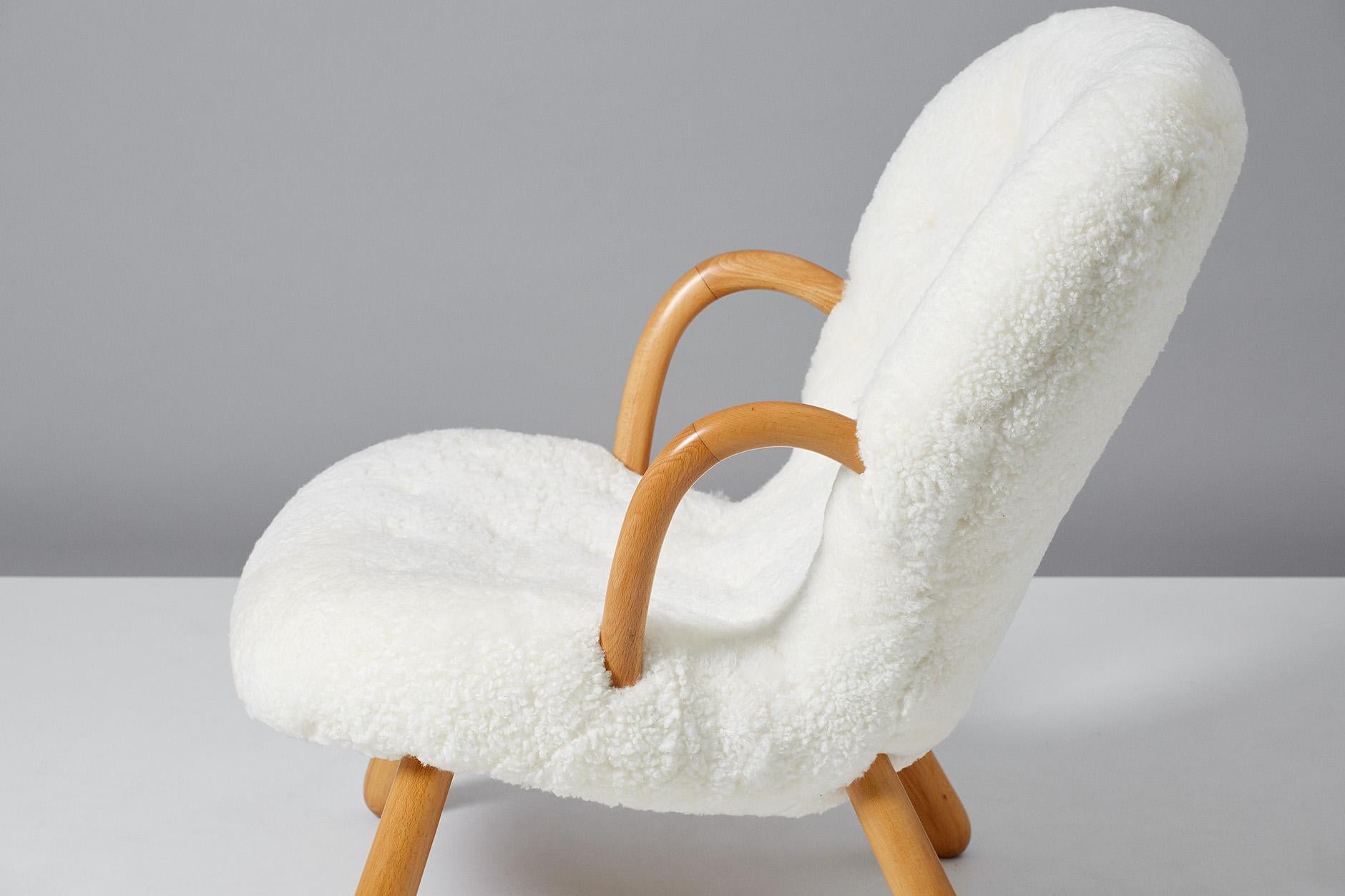 Philip Arctander Pair of Sheepskin Clam Chairs, 1950s 3