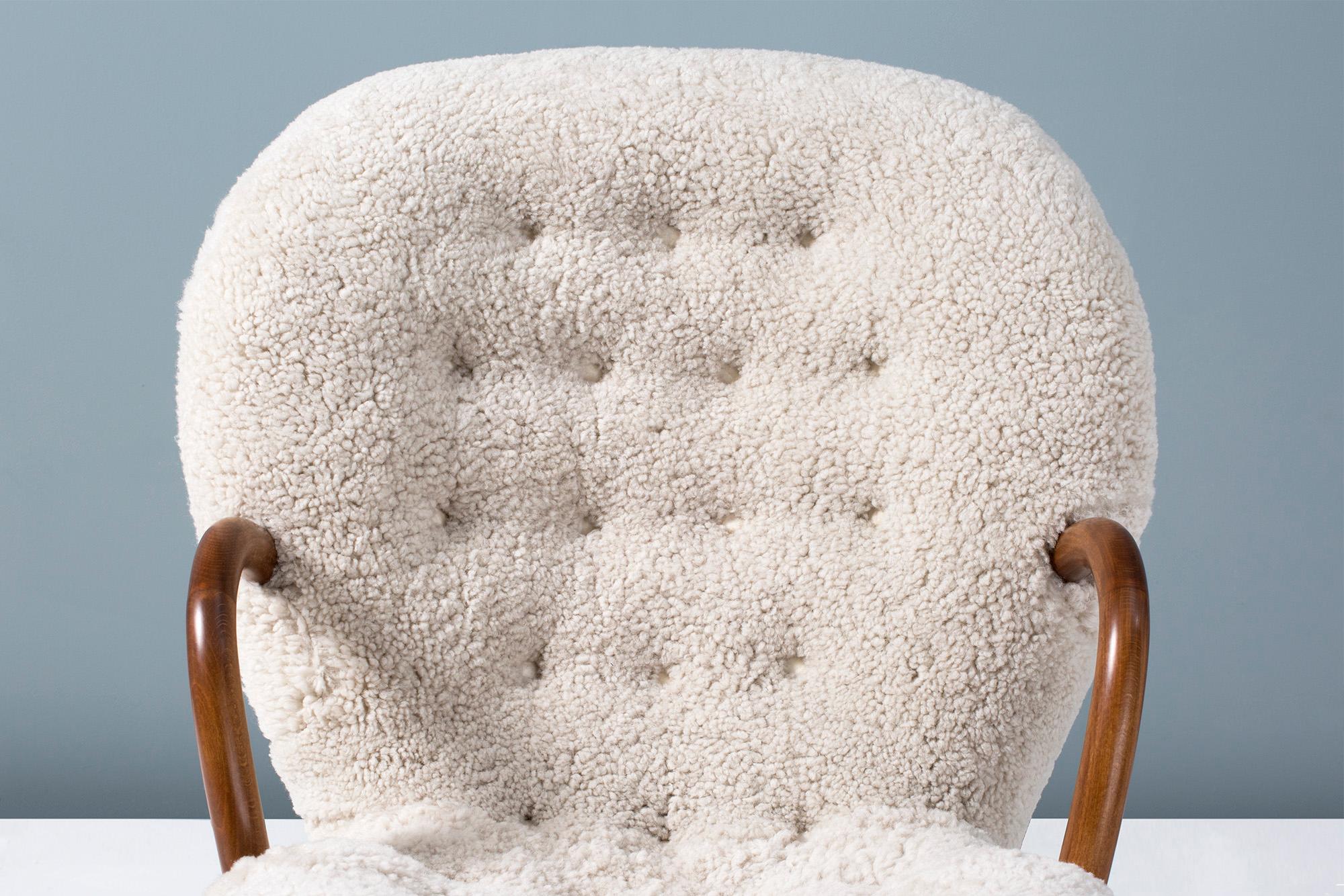 Scandinavian Modern Philip Arctander Sheepskin Clam Chair, 1950s