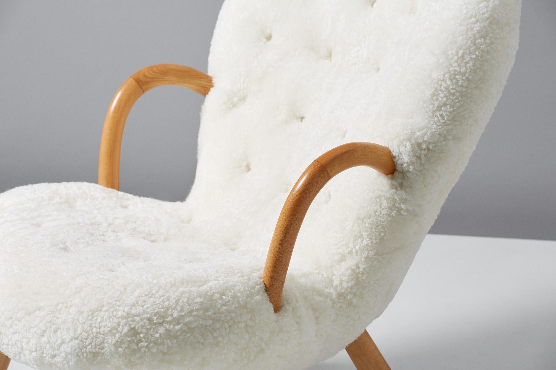 Philip Arctander Sheepskin Clam Chair, 1950s In Excellent Condition In London, GB
