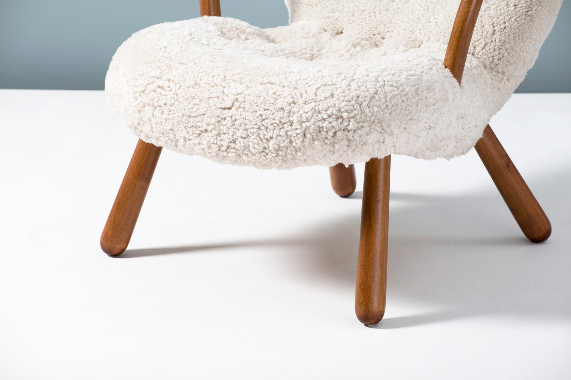 Philip Arctander Sheepskin Clam Chair, 1950s 1