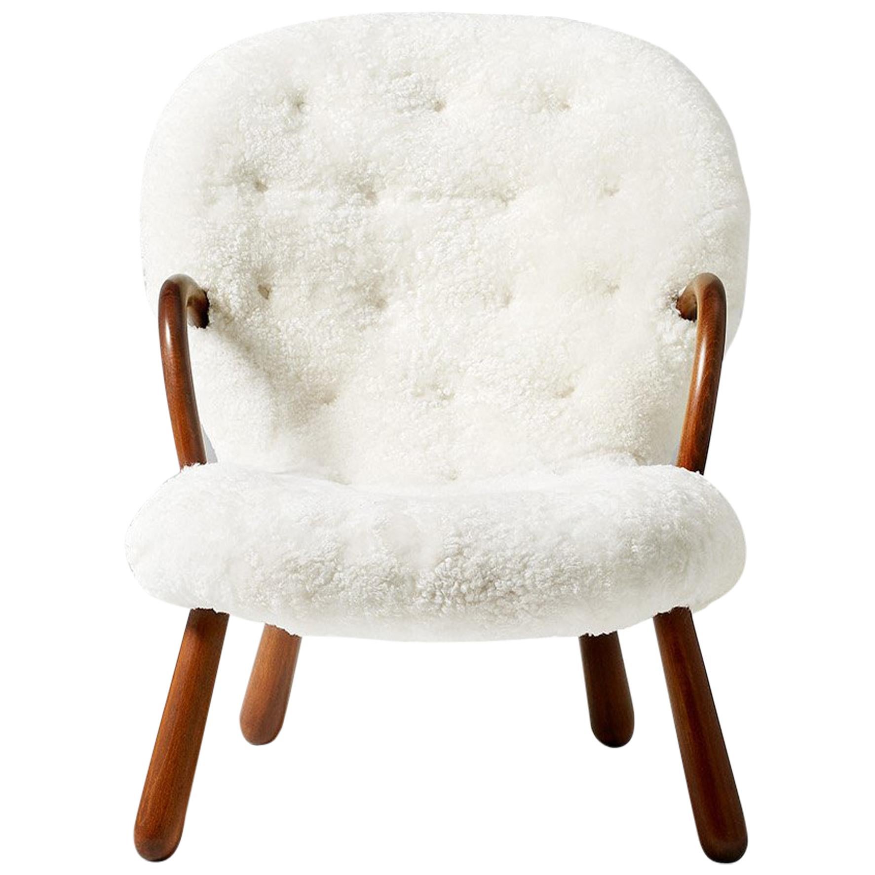Philip Arctander Sheepskin Clam Chair, 1950s