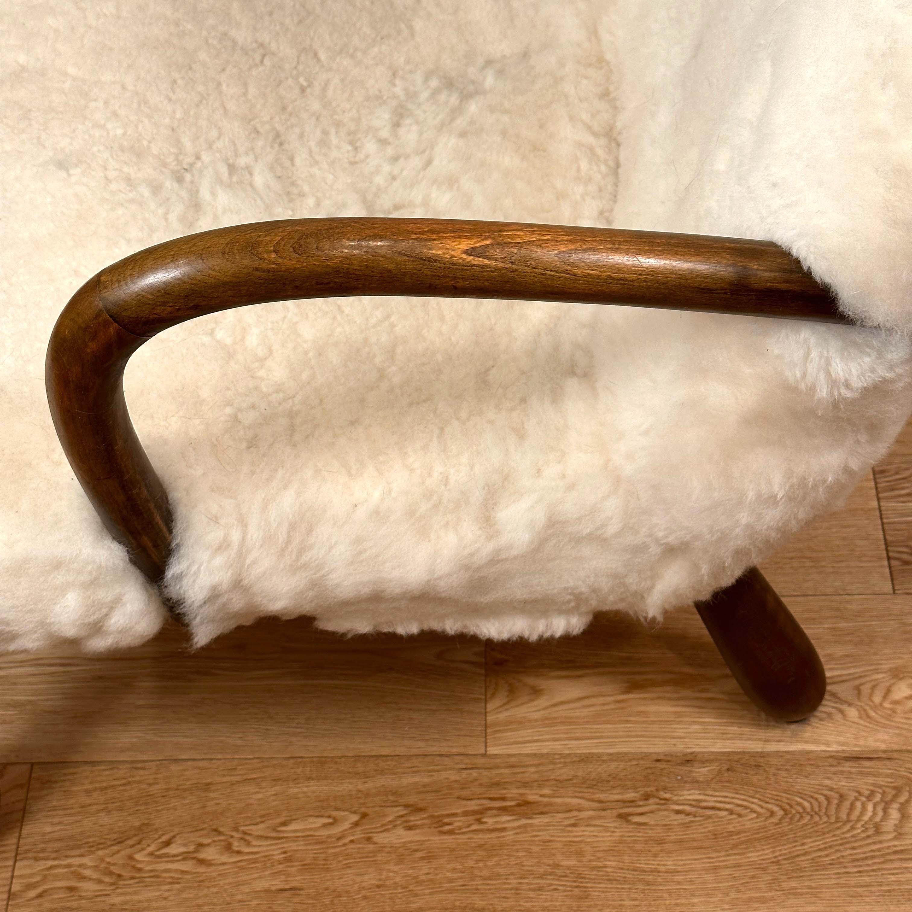 Philip Arctander Sheepskin Clam Chair by Vik & Blindheim In Good Condition For Sale In Littleton, CO