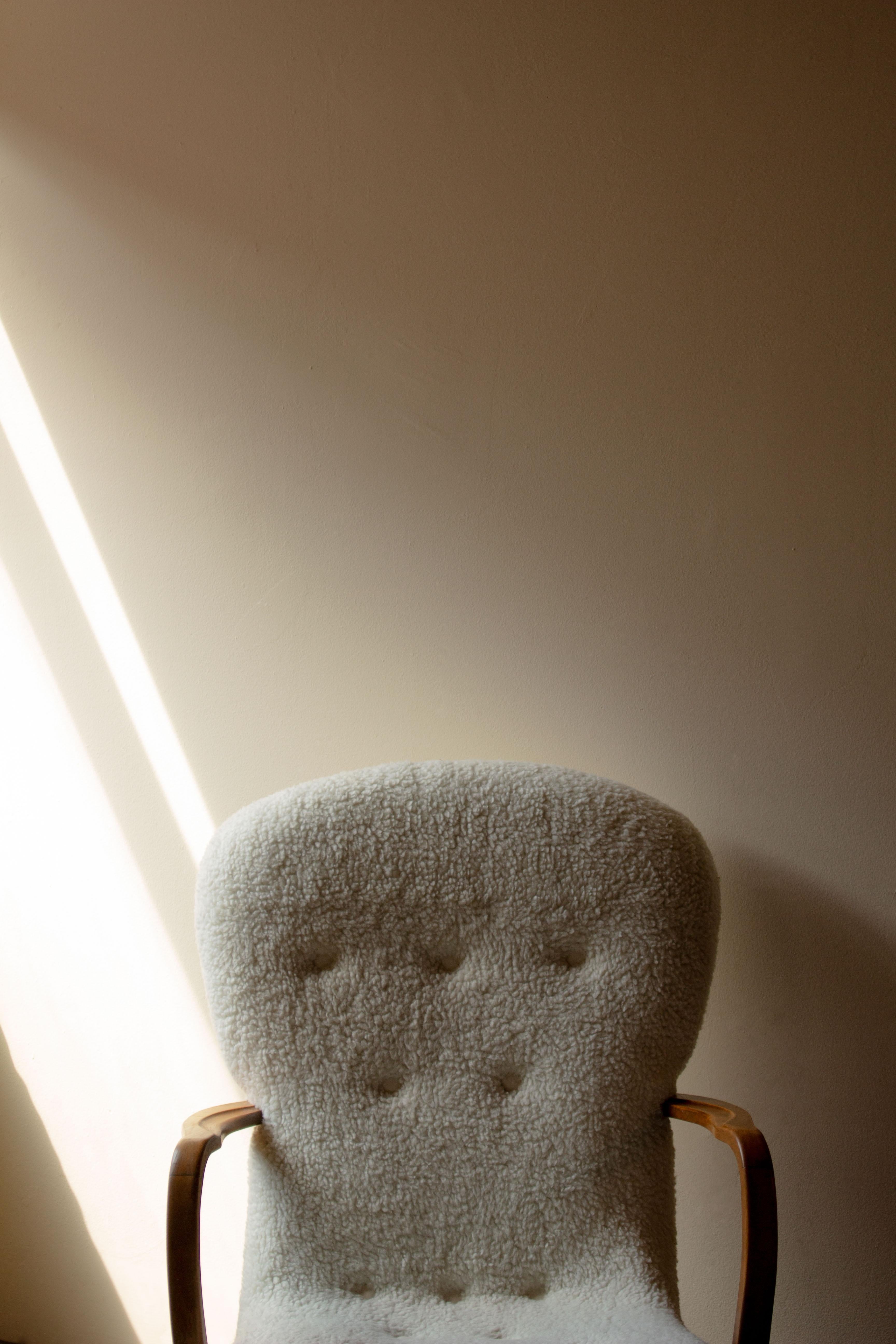 Mid-20th Century Philip Arctander-Style Sherpa Armchair