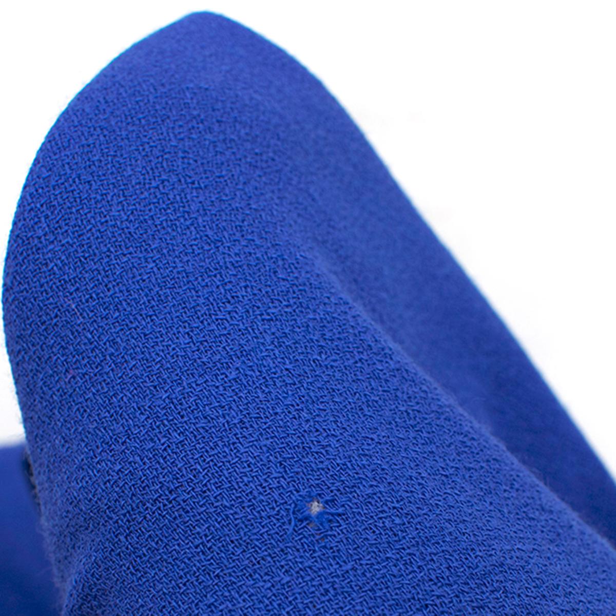 Philip Armstrong bow-detail blue wool-crepe dress US 4 In Excellent Condition For Sale In London, GB