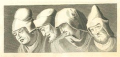 Heads of Men - Original Etching by Philip Audinet - 1810