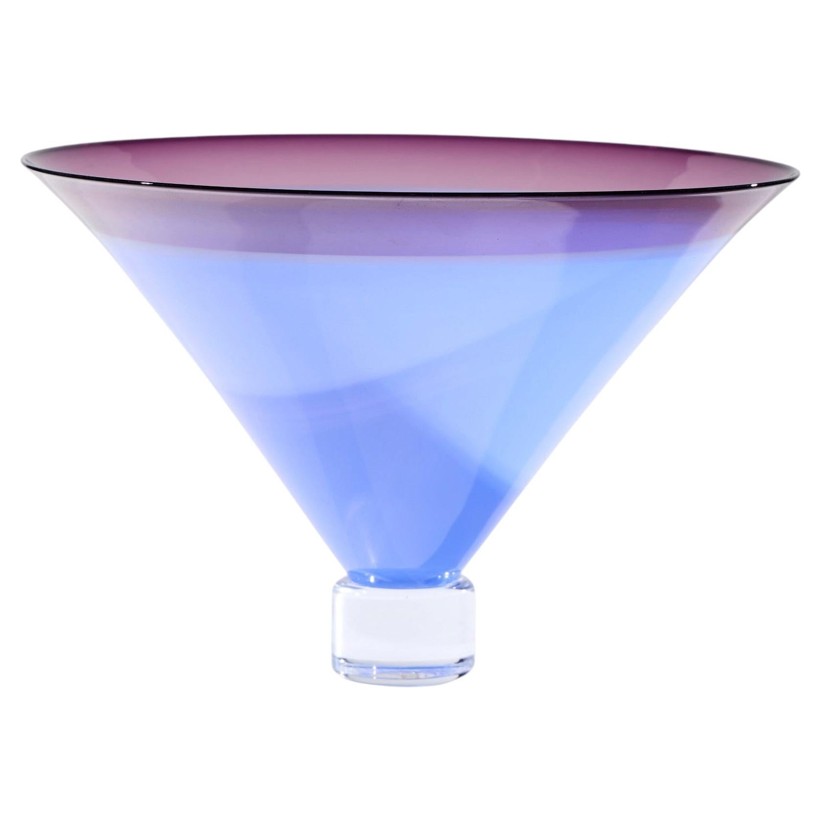 Philip Baldwin & Monica Guggisberg: vaso in vetro artistico blu in stile Mid-Century in vendita