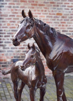 Mare & Foal - Half life-size Bronze Sculpture by Philip Blacker