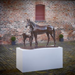 Mare & Foal - Half life-size Bronze Sculpture by Philip Blacker 