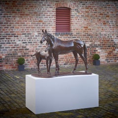 Used Mare & Foal - Half life-size Bronze Sculpture by Philip Blacker 