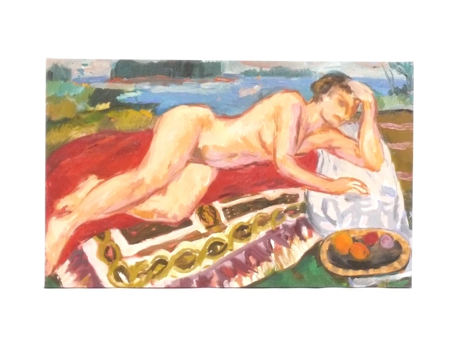 Auswahl von Ölgemälden mit weiblichem Akt von Philip Bornarth, Amerikaner, ca. 1940er Jahre. Der Preis liegt bei 650 Dollar pro Stück. Philip Bornarth wurde 1929 in Chicago, IL, geboren. Er besuchte das Art Institute of Chicago und erwarb einen