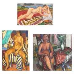 Philip Bornarth Huile sur toile Peintures figuratives 34" x 23" circa 1940s