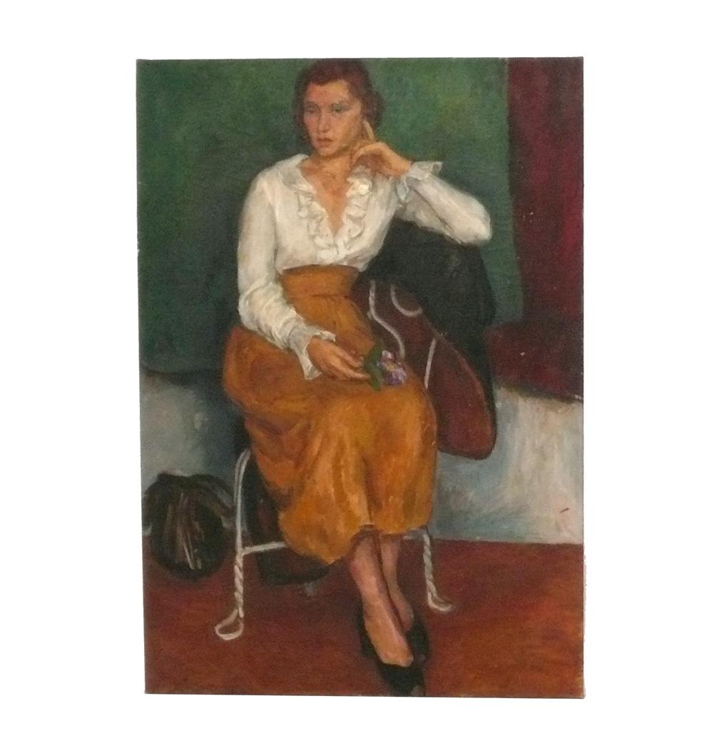 Sélection de peintures à l'huile sur toile de Philip Bornarth, Américain, vers les années 1940. Philip Bornarth est né à Chicago, IL, en 1929. Il a fréquenté l'Art Institute of Chicago et a obtenu un Master of Art Education à la Northwestern