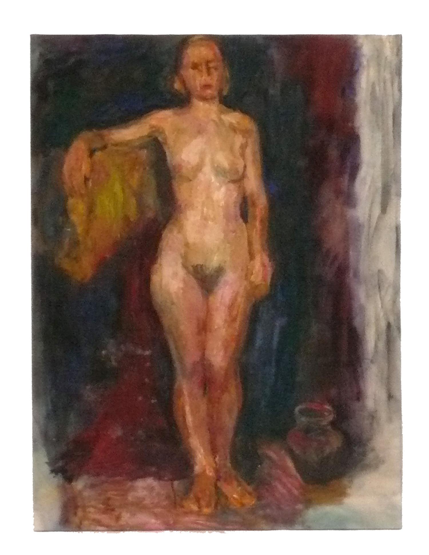 Auswahl von Ölgemälden mit weiblichem Akt von Philip Bornarth, Amerikaner, ca. 1940er Jahre. Der Preis liegt bei 650 Dollar pro Stück. Philip Bornarth wurde 1929 in Chicago, IL, geboren. Er besuchte das Art Institute of Chicago und erwarb einen