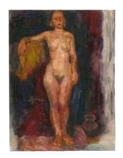 Philip Bornath Oil on Canvas Figural Paintings 38" x 25" circa 1940s