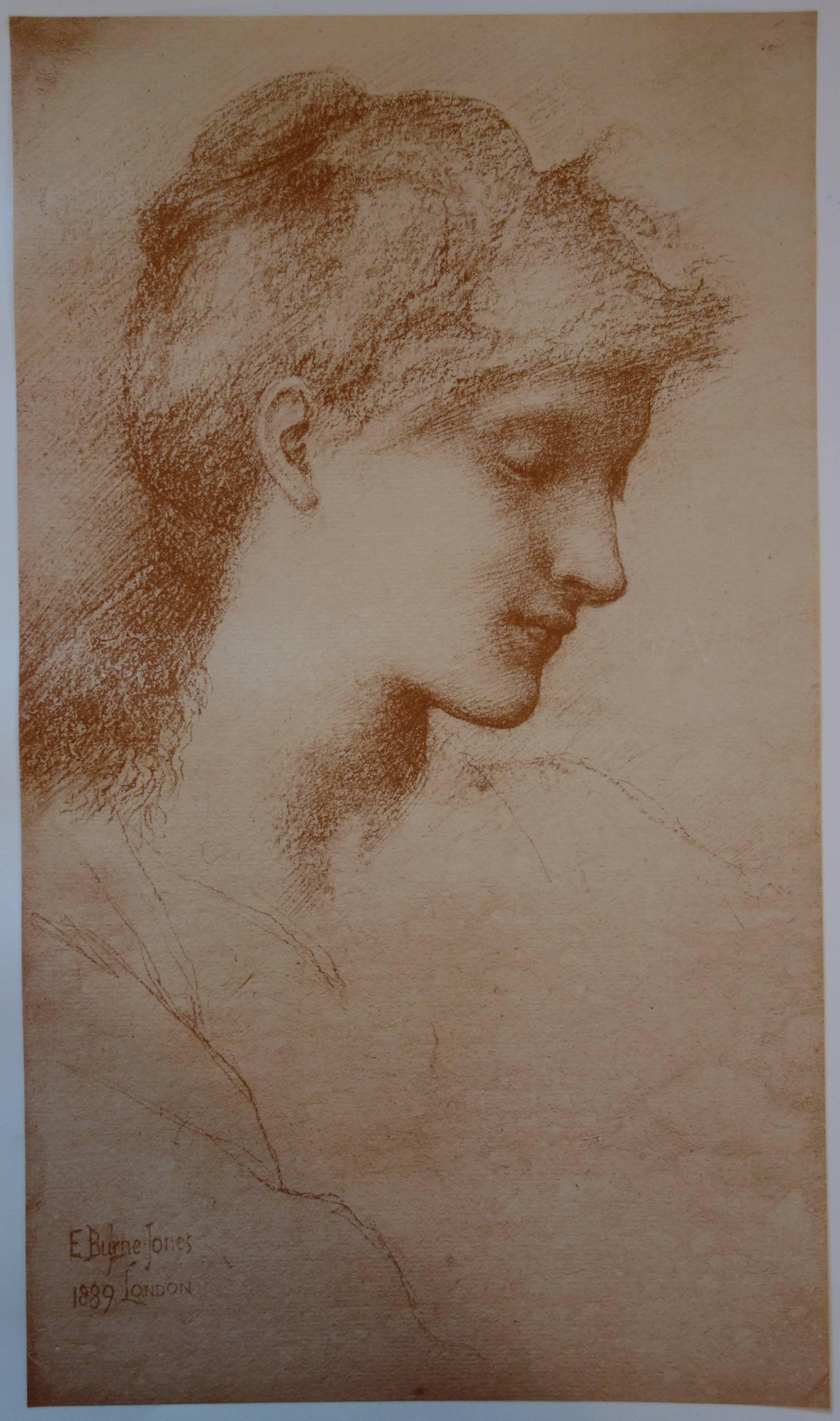 Burne-Jones, Philip Portrait Print - Beauty - Original lithograph - 1897