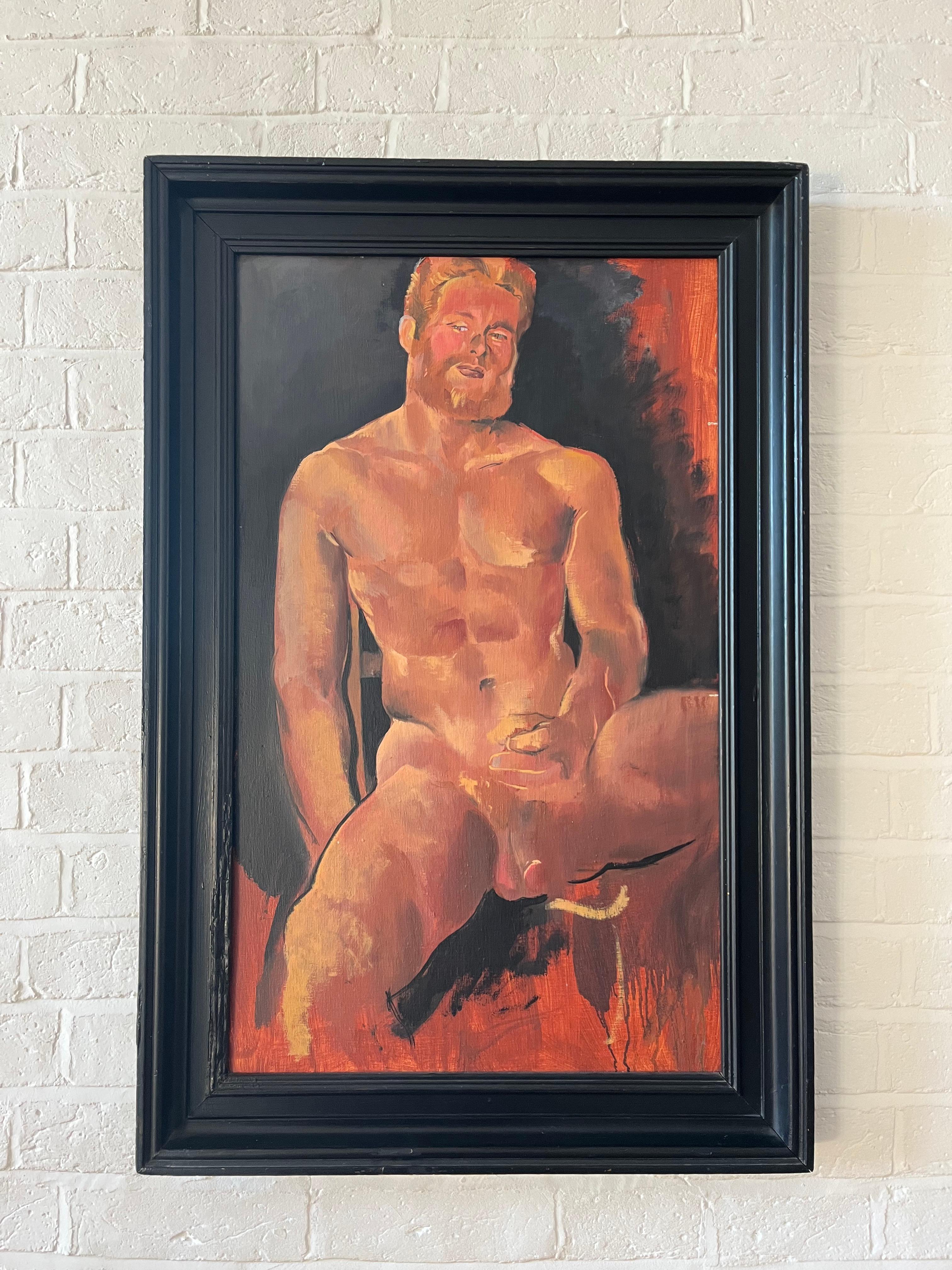 1980s Erotic nude male portrait of artist's lover, Iconic piece from gay history For Sale 7