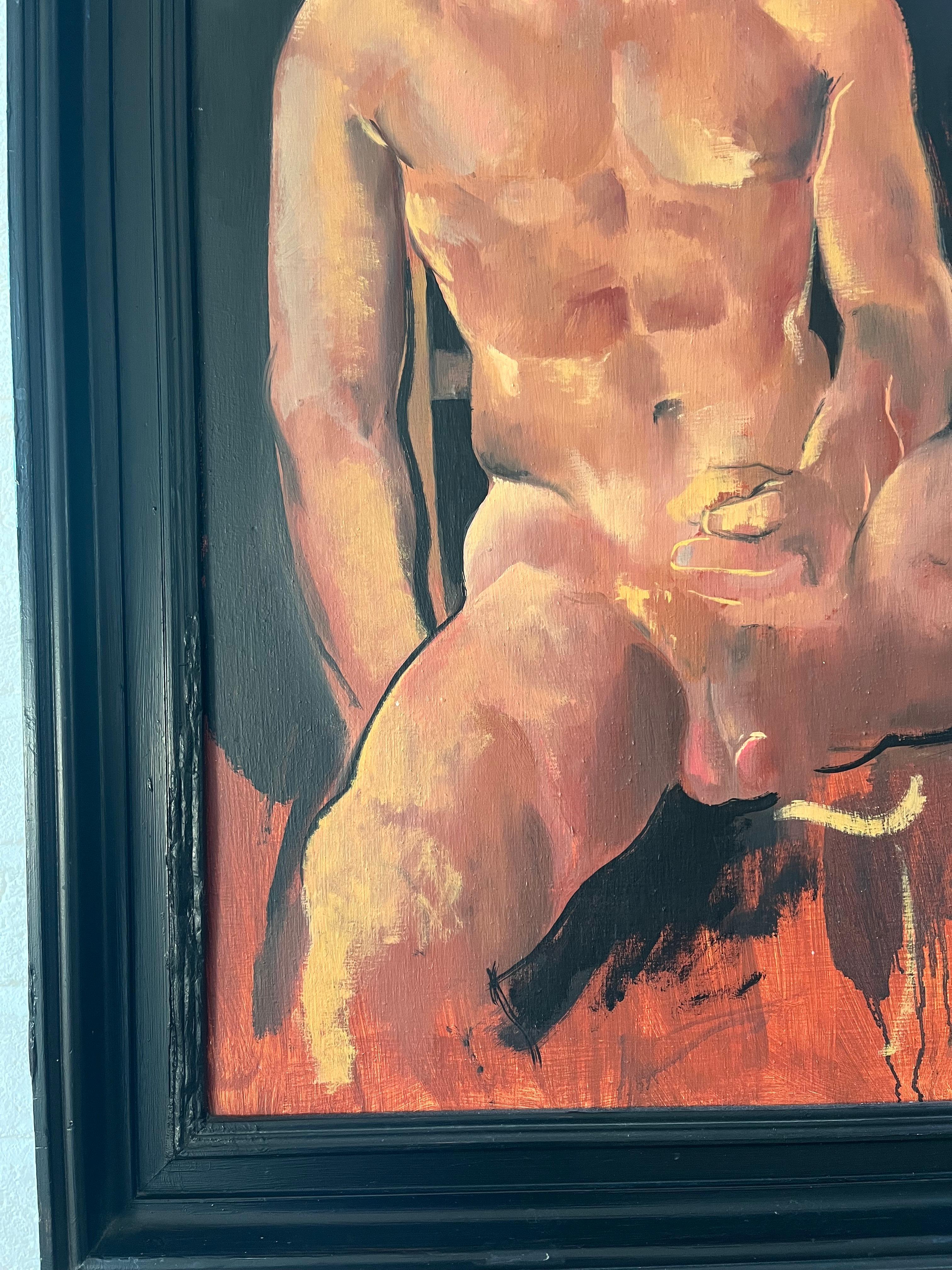 1980s Erotic nude male portrait of artist's lover, Iconic piece from gay history For Sale 2