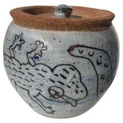 Philip Cornelius Pottery / Ceramic  Lidded Jar, Decorated and Signed