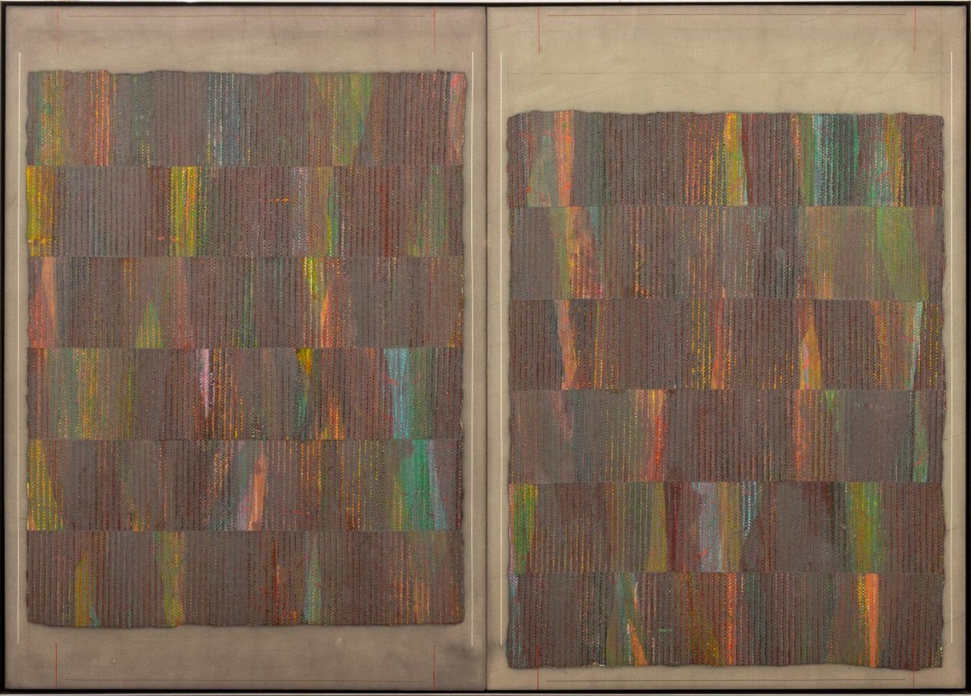 Abstract Painting Philip Edward Mullen - "Steele brûlé"