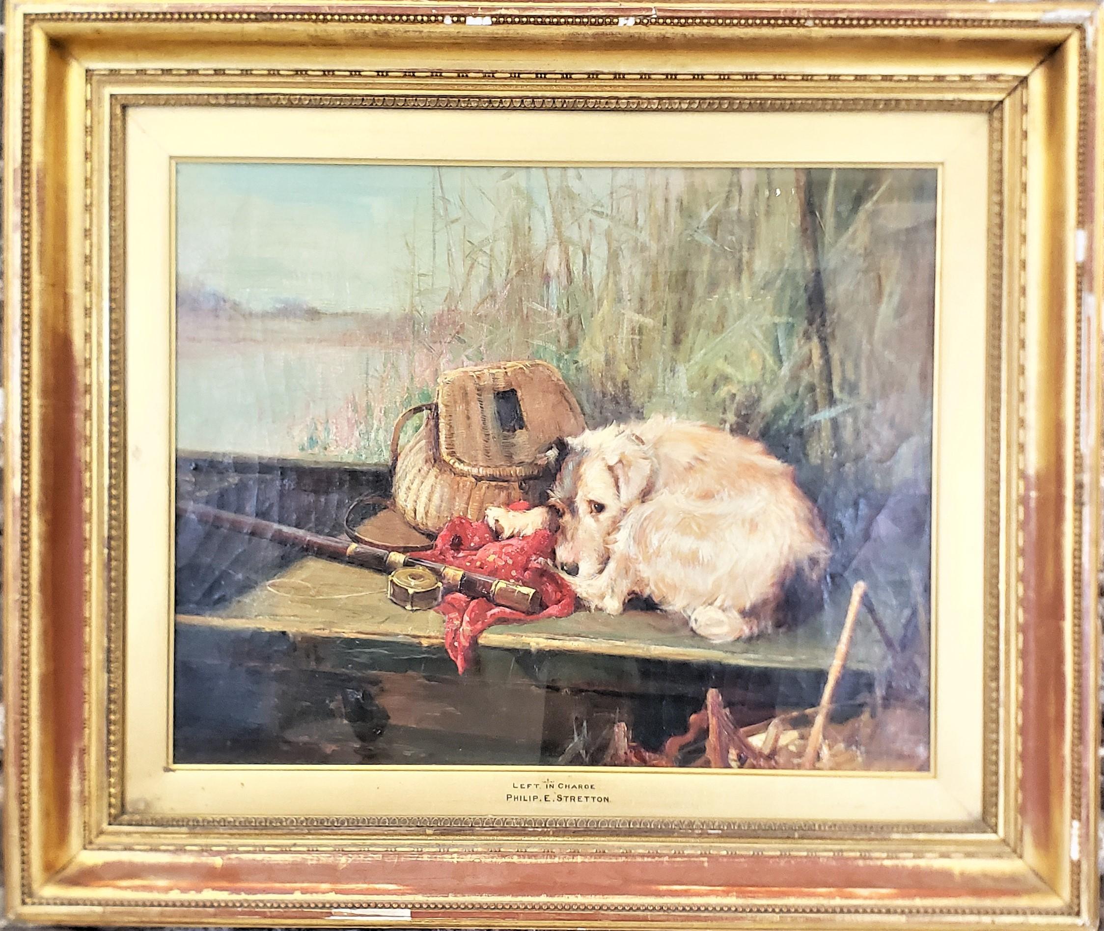 English Philip Eustace Stretton Original Oil Painting on Canvas Titled: 