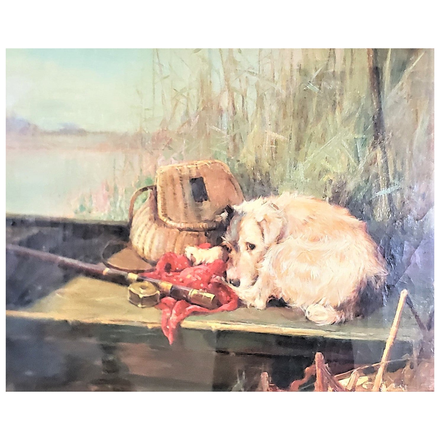 Peinture à l'huile originale de Philip Eustace Stretton sur toile intitulée : "Left in Charge" en vente