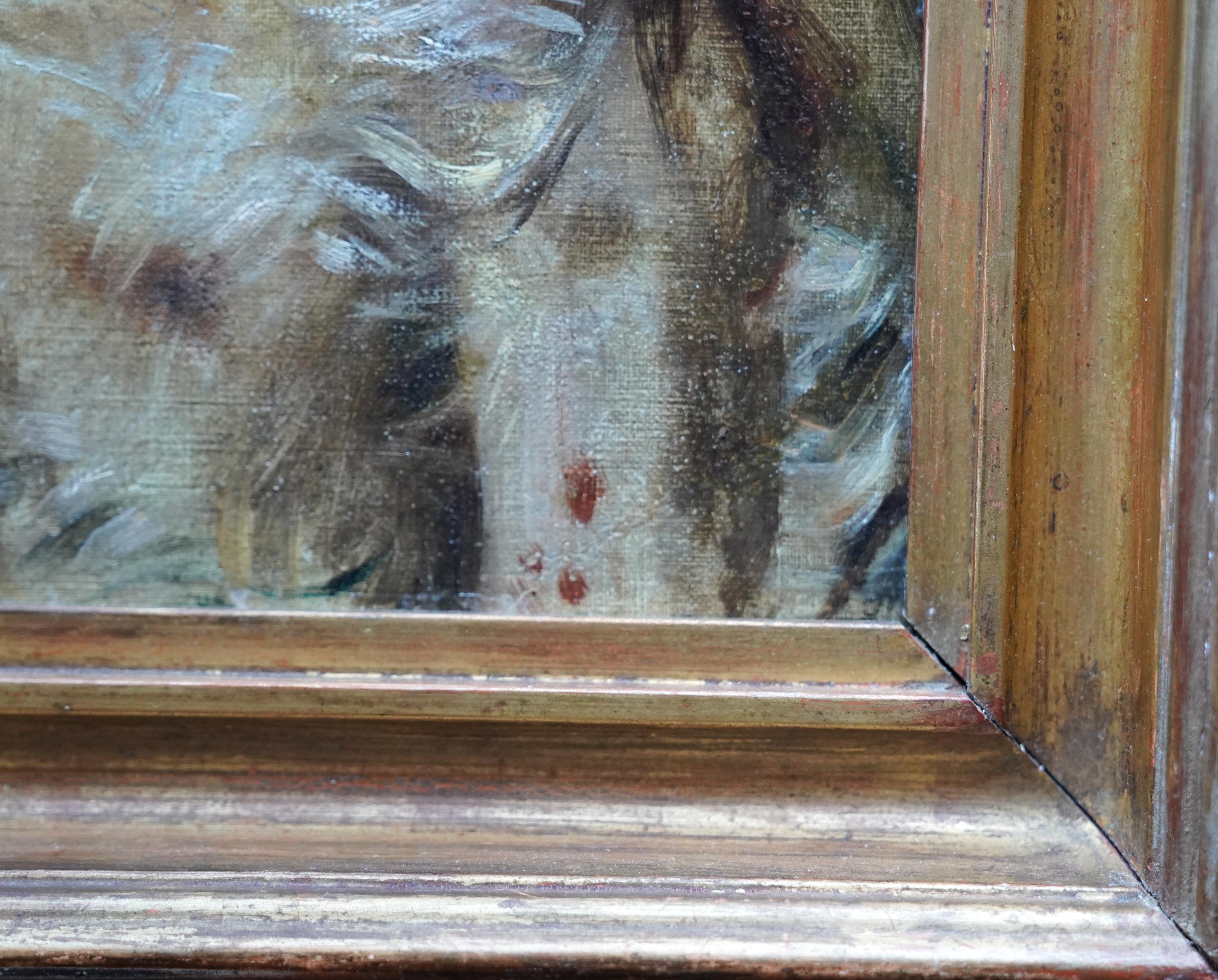 Portrait of a Spaniel Dog - British 1900 animal art oil painting Cocker Spaniel im Angebot 2