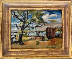 "Great Neck Landscape" American Scene Social Realism Mid 20th Century Modern WPA