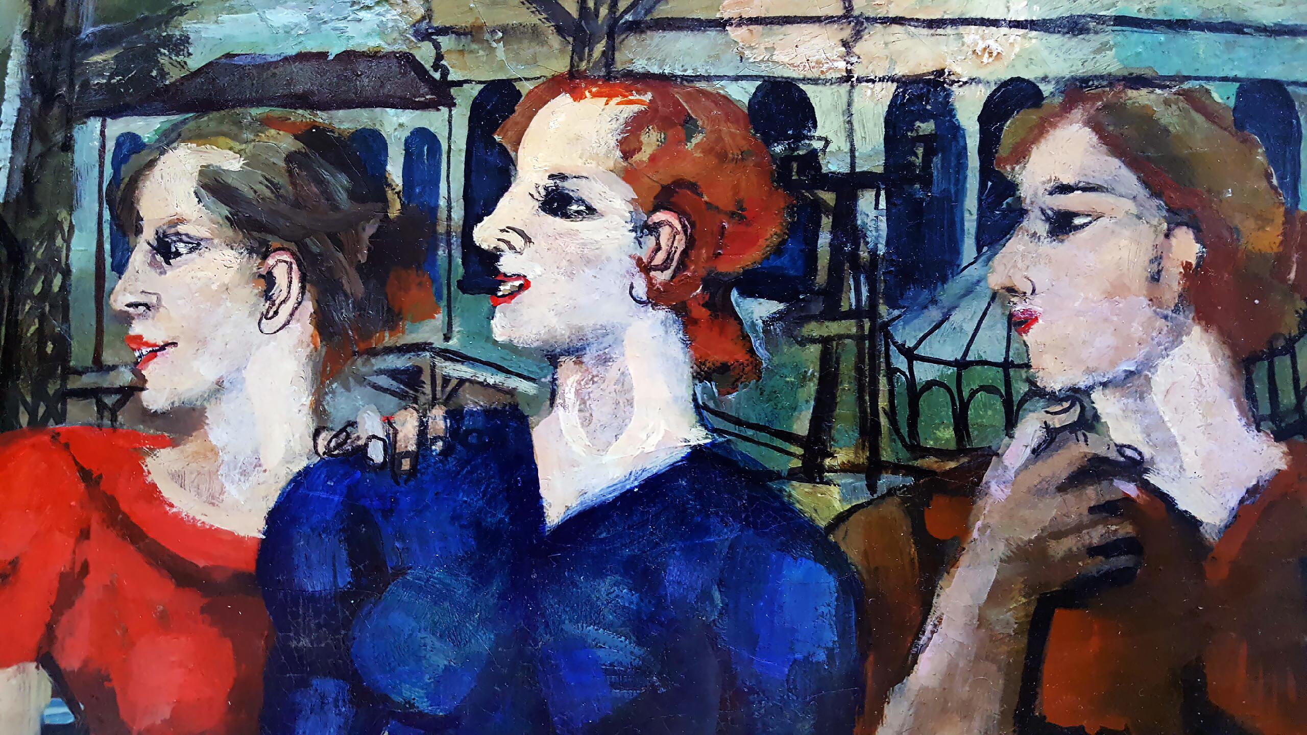 Railroad Men's Wives - Expressionist Painting by Philip Evergood