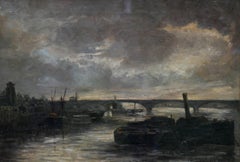 Thames at Battersea - British Impressionist art Victorian London oil painting