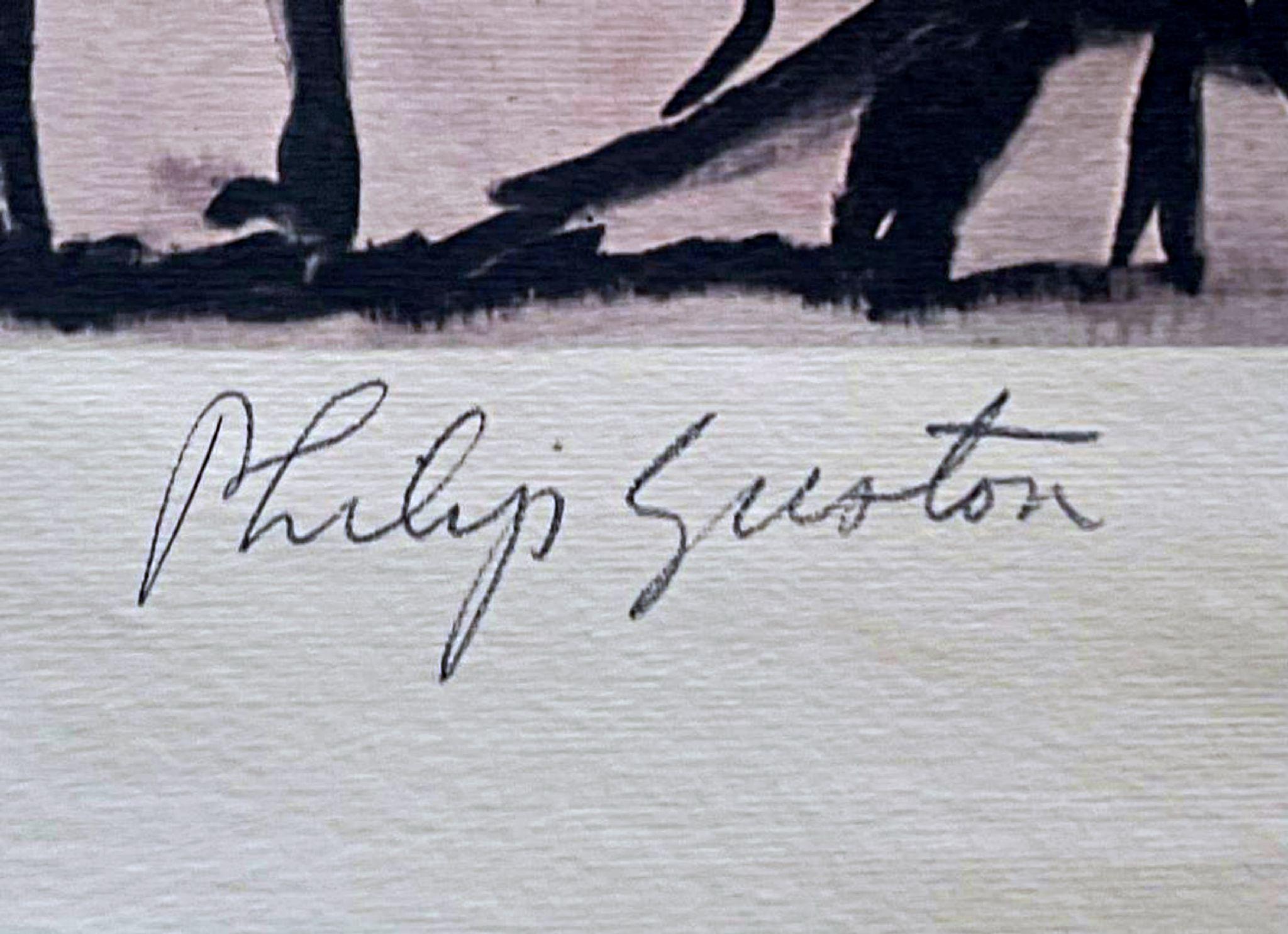 Rare 1970s offset lithograph exhibition poster (pencil signed by Philip Guston) For Sale 1