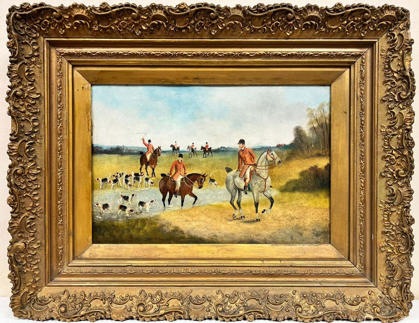 Philip H. Rideout - Fine Antique English Hunting Scene Oil Painting ...