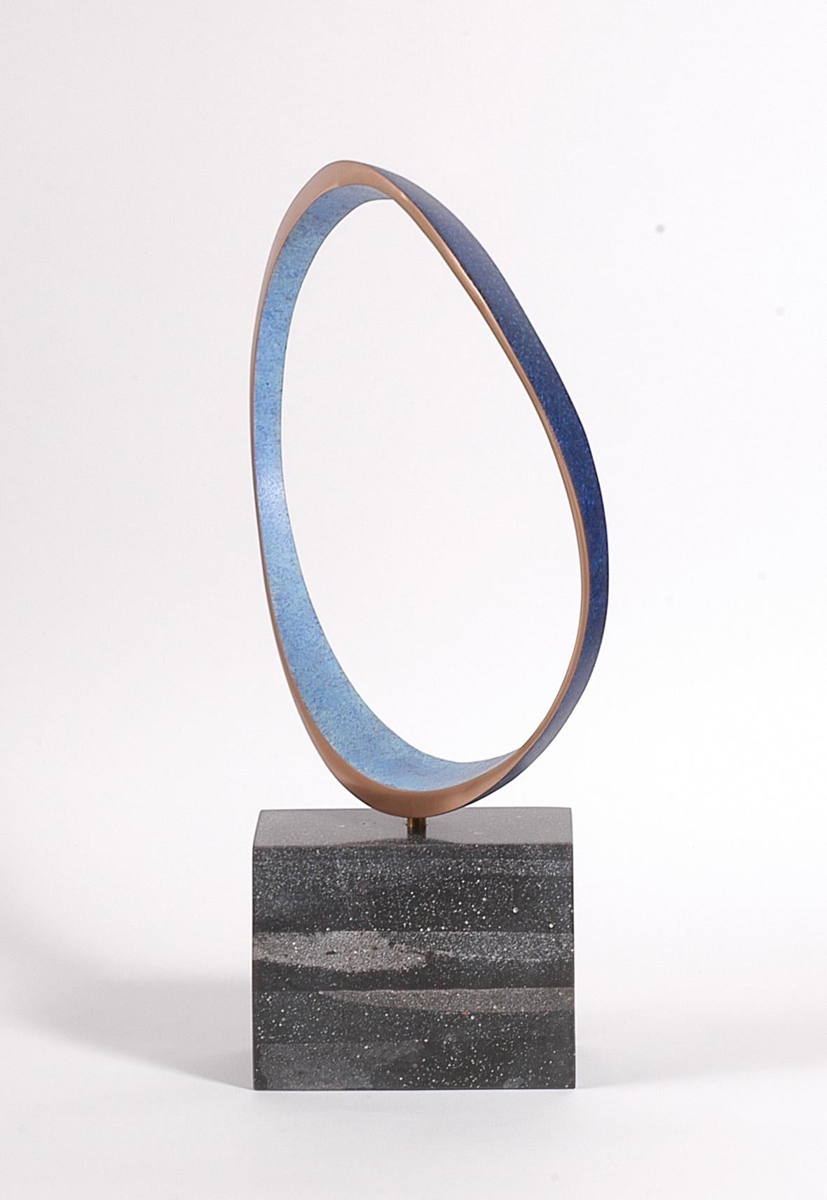 Year 2017
39 high x 25 x 8 cm
Bronze freely rotating on a slate composite base
Edition of 9 variations
Stamped with monogram signature and uniquely numbered 549, 4/9
The edges of this sculpture are finely rubbed natural bronze and lacquered. clear